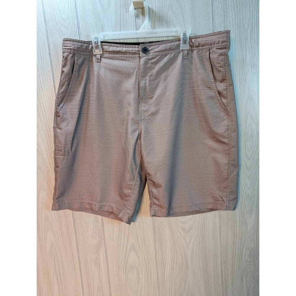 Da Hui Hybrid Shorts Men’s 38 Heather Brown Stretch Board Short Swim Golf Pocket